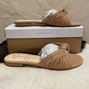 Jessica Simpson Tan Nude Dydra Slide Sandals  NWT